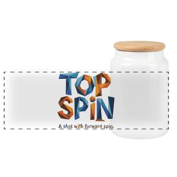Tennis Top Spin – Conception de puissance pour de vrais fans - Boîte à biscuits avec couvercle en bois - blanc - Devant