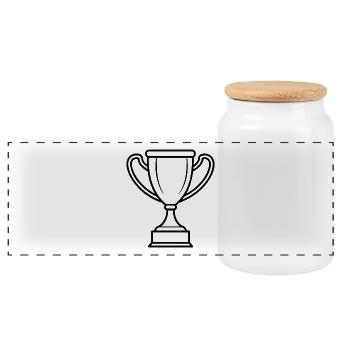 Trophy - Panoramic Cookie Jar with Wooden Lid - white - Front
