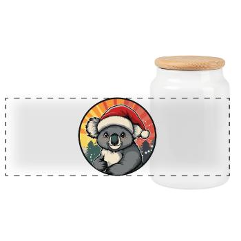 Koala Weihnachtssammler - Panorama Keksdose mit Holzdeckel - Weiß - Vorne