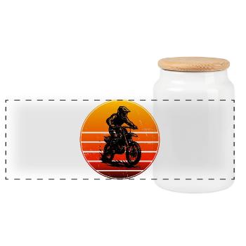 Déclaration pour tous les motocross - Boîte à biscuits avec couvercle en bois - blanc - Devant