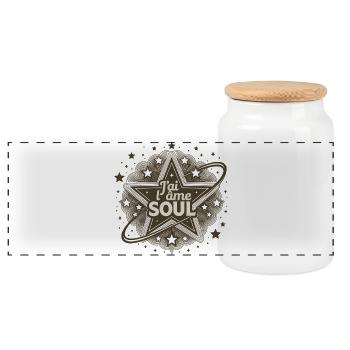 J'AI L'ÂME SOUL #3 - let's talk - Boîte à biscuits avec couvercle en bois - blanc - Devant