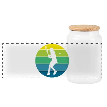 tennis - Boîte à biscuits avec couvercle en bois - blanc - Devant