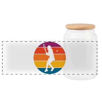 tennis - Boîte à biscuits avec couvercle en bois - blanc - Devant