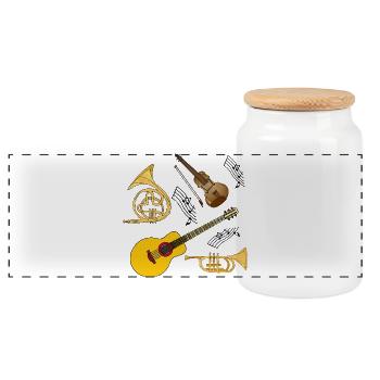 Instruments de musique - Boîte à biscuits avec couvercle en bois - blanc - Devant
