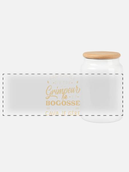 Bogosse Climber Kletterhumor - Panorama Keksdose mit Holzdeckel - Weiß