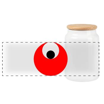 3 cercles, rouge, blanc et noir - Boîte à biscuits avec couvercle en bois - blanc - Devant