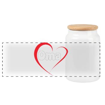 Grand-mère Amour du Cœur - Boîte à biscuits avec couvercle en bois - blanc - Devant