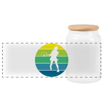 tennis - Boîte à biscuits avec couvercle en bois - blanc - Devant