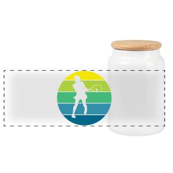 tennis - Boîte à biscuits avec couvercle en bois - blanc - Devant