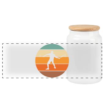 tennis - Boîte à biscuits avec couvercle en bois - blanc - Devant