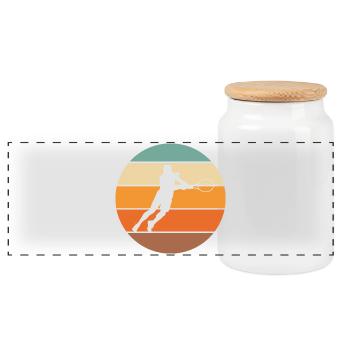tennis - Boîte à biscuits avec couvercle en bois - blanc - Devant