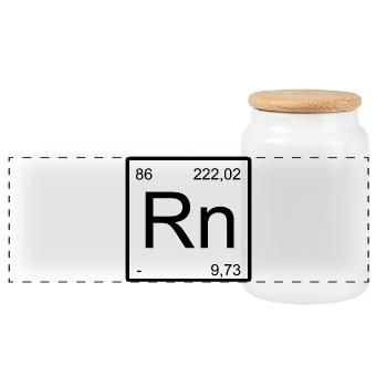 Radon Periodical Design Black & White - Panoramic Cookie Jar with Wooden Lid - white - Front