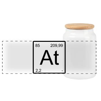 Astatine Elementtile Print - Boîte à biscuits avec couvercle en bois - blanc - Devant