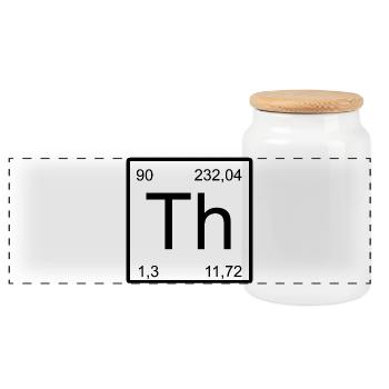 Th Thorium Element Icon Artwork - Panoramic Cookie Jar with Wooden Lid - white - Front