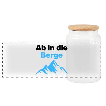 Direction la montagne. Pour les randonneurs et les alpinistes - Boîte à biscuits avec couvercle en bois - blanc - Devant