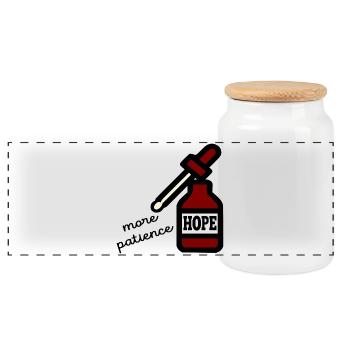 Espoir Patience - Boîte à biscuits avec couvercle en bois - blanc - Devant