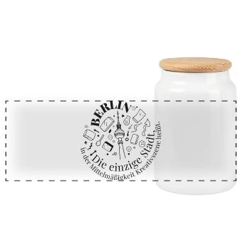 Motif créatif de la Tour de Berlin - Boîte à biscuits avec couvercle en bois - blanc - Devant