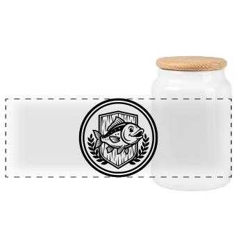 Arboriser Arbore du Logo du Fisher Club - Boîte à biscuits avec couvercle en bois - blanc - Devant