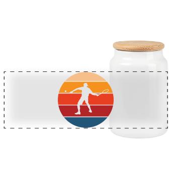 tennis - Boîte à biscuits avec couvercle en bois - blanc - Devant