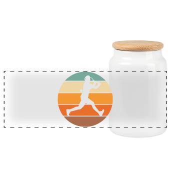 tennis - Boîte à biscuits avec couvercle en bois - blanc - Devant