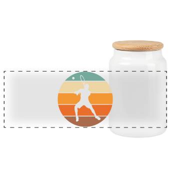 tennis - Boîte à biscuits avec couvercle en bois - blanc - Devant