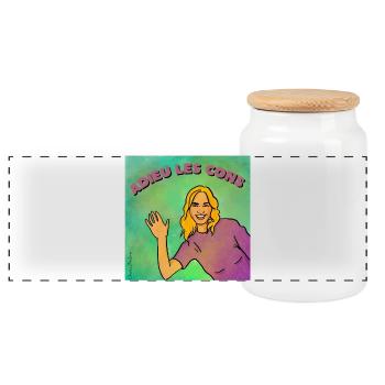 Adieu les cons - Boîte à biscuits avec couvercle en bois - blanc - Devant