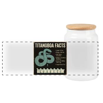 Titanoboa Facts Größte Schlange Der Urzeit - Panorama Keksdose mit Holzdeckel - Weiß - Vorne