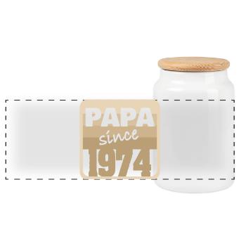 Père 1974 - Boîte à biscuits avec couvercle en bois - blanc - Devant
