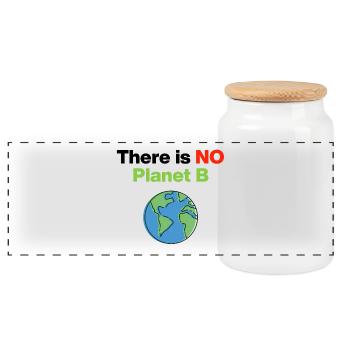 There Is No Planet B – Act Now, Umwelt, Demo - Panorama Keksdose mit Holzdeckel - Weiß - Vorne