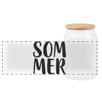 Sommer Handlettering Stil - Panorama Keksdose mit Holzdeckel - Weiß - Vorne