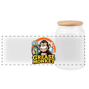 GreaseMonkey Retro Fuel Pump - Panoramic Cookie Jar with Wooden Lid - white - Front