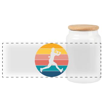 tennis - Boîte à biscuits avec couvercle en bois - blanc - Devant