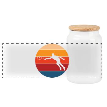 Tennis - Panoramic Cookie Jar with Wooden Lid - white - Front