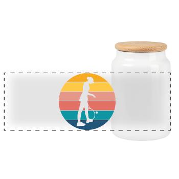tennis - Boîte à biscuits avec couvercle en bois - blanc - Devant