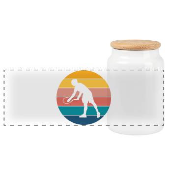 tennis - Boîte à biscuits avec couvercle en bois - blanc - Devant