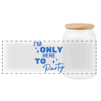 Only Here To Party - Panorama Keksdose mit Holzdeckel - Weiß - Vorne