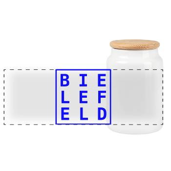 Chemise souvenir de sweat à capuche Bielefeld - Boîte à biscuits avec couvercle en bois - blanc - Devant