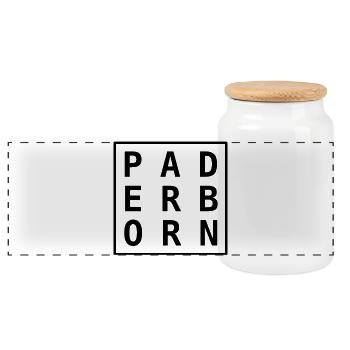 Paderborn Cap Design Shirt - Panorama Keksdose mit Holzdeckel - Weiß - Vorne