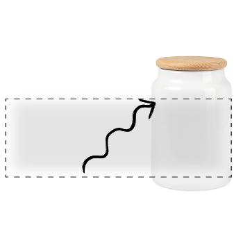 Flèche ondulée - Boîte à biscuits avec couvercle en bois - blanc - Devant