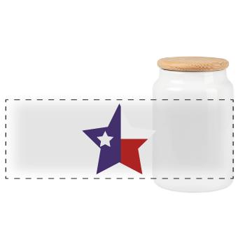 Drapeau de l’Étoile du Texas - Boîte à biscuits avec couvercle en bois - blanc - Devant