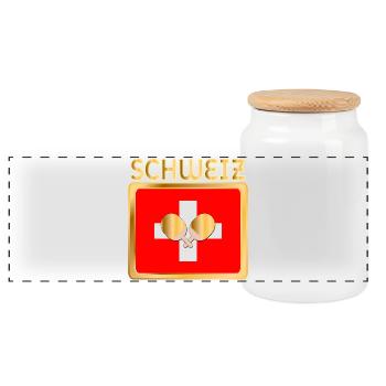 Tennis de table suisse - Boîte à biscuits avec couvercle en bois - blanc - Devant