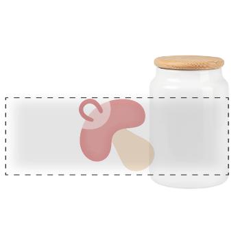 tétine rose - Boîte à biscuits avec couvercle en bois - blanc - Devant