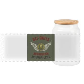 Ost-Skills – Improvise like a pro - Panoramic Cookie Jar with Wooden Lid - white - Front