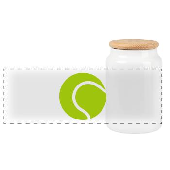Tennis ball - Panoramic Cookie Jar with Wooden Lid - white - Front