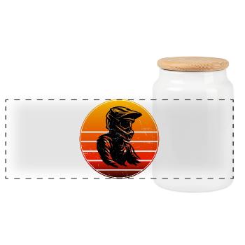 Déclaration pour tous les motocross - Boîte à biscuits avec couvercle en bois - blanc - Devant