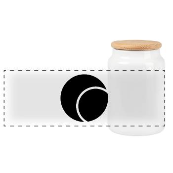Tennis ball - Panoramic Cookie Jar with Wooden Lid - white - Front
