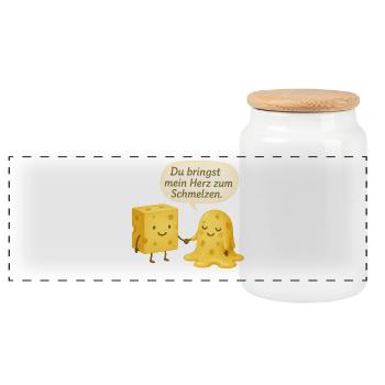 Le couple de la Saint-Valentin adore dire un amour drôle - Boîte à biscuits avec couvercle en bois - blanc - Devant