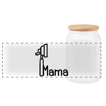 Siebträgermaschine Kaffee Mama - Panorama Keksdose mit Holzdeckel - Weiß - Vorne
