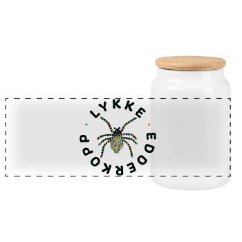 Lucky Spider - Panoramic Cookie Jar with Wooden Lid - white - Front
