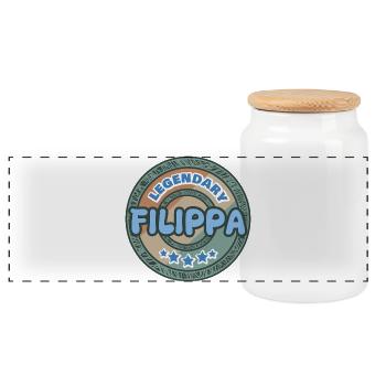 Geschenkidee Filippa - Panorama Keksdose mit Holzdeckel - Weiß - Vorne